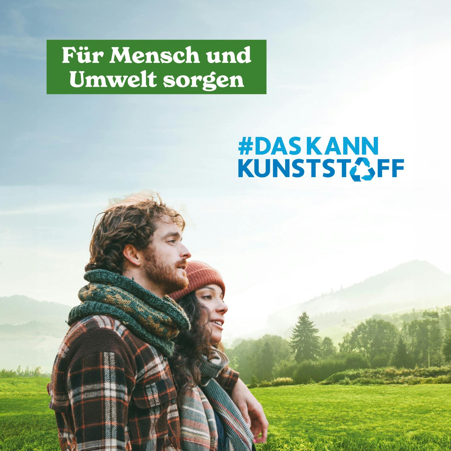 Sujet der #daskannkunststoff Kampagne in Deutschland im Hochformat